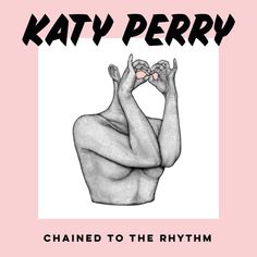 a pink poster with the words,'chained to the rhym'on it