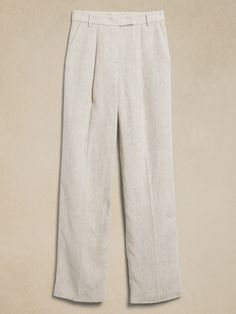 Lina Straight Linen Pant | Banana Republic Tan Pants Outfit, Pleated Pant, Straight Cut Pants, Linen Pant, Tan Pants, Petite Shorts, Linen Pants Women, Casual Work Outfits, Luxury Linen