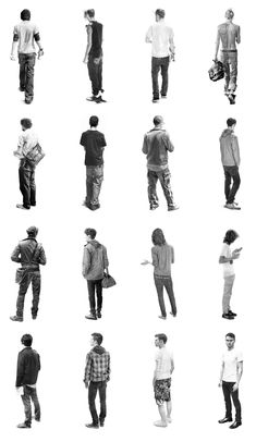 several people standing in different positions looking at something