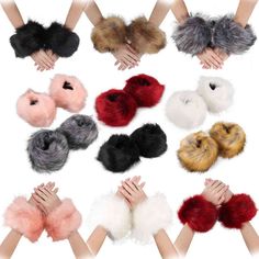 Product Description Specifications: Material: Faux Fur Optional Color: Black, White, Brown, Grey, Red, Pink Cuff Circumference: 38cm / 15in Cuff Width: 10cm / 3.9in Style: Elegant, Luxury, Fashion   Features: ·  GLAMOUROUS  FURRY WRIST CUFFS: Separate faux fur wrist cuffs, add more  glamour to  your winter outfits and make you an attractive winter look. · SOFT & FLUFFY: The furry cuffs are made of pretty faux fur material, soft, sleek and fluffy, bring you style and warmth. ·  ELASTIC  & EASY TO WEAR: The cuffs are elastic and easy to fit on  your  wrists, removable and easy to match your various jackets and  coats. ·  STYLISH  WINTER CLOTHING ACCESSORY: The faux fur cuffs can easily  elevate the  look of your coat, jacket, sweater or blazer and great to  pair with your  furry scarf and mi Fur Wrist Cuffs, Fur Cuffs, Faux Fur Material, Fake Fur, Arm Cuff, Winter Gift, Wrist Cuffs, Fashion Winter, Winter Looks