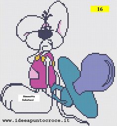 a cross stitch pattern with an image of a cartoon character