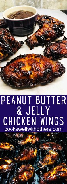 grilled chicken wings with peanut butter and jelly sauce