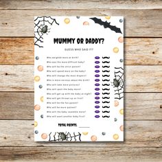 a printable baby shower game for halloween