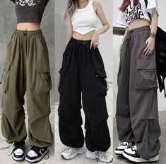 Celana Kargo, How To Style Cargo Pants Women, Tomboy Style Outfits, Baggy Pants, Tomboy Fashion, Inspired Outfits