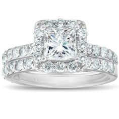 a princess cut diamond engagement ring set