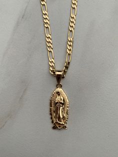 Necklace Gold Hispanic Jewelry, Gold Virgencita Necklace, Mexican Gold Necklace, Gold Chains With Pendants, Chain With Pendant Gold, Pendant For Men Gold, Virgencita Necklace, Cross Pendant For Men, Chains Pendants