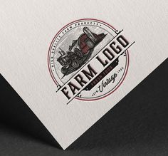 the farm logo is shown on top of a piece of paper that has been folded over it