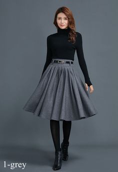 Knee Length Skirts Outfits, Midi Circle Skirt, Circular Skirt, Skirt Wool, Midi Skirt With Pockets, Rock Outfit, Body Measurement, Skirt For Women, Winter Skirt