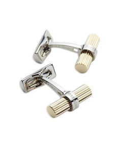 1'L.T-bar closure.Engraved logo detail.Gold and silver-tone finish.Brass.Made in Italy.Web ID: 4825559 Ferragamo Men, Engraved Logo, Personal Shopping, Men's Clothing, Cufflinks, Two Tone, Silver Tone, In Italy, Brass