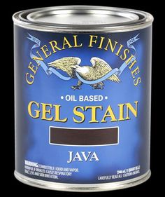 a can of gel stain on a black background