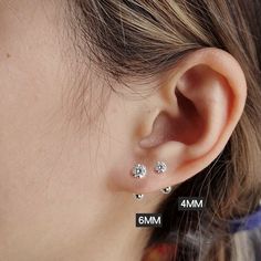 Unisex Silver Round Cubic Zirconia Screw Back Stud Earrings 316L Stainless Steel | eBay Drop Earrings Piercings For Gift, Cubic Zirconia Piercings With Matching Earrings As A Gift, Classic Ear Wire Piercings As Gift, Cubic Zirconia Round Cartilage Earrings, Round Cubic Zirconia Cartilage Earrings As Gift, Daily Jewelry, Cubic Zirconia, Women's Earrings, Diamond Earrings