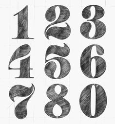 Fancy Numbers Calligraphy, 2024 Lettering Design Numbers, Fonts With Numbers, Fancy Numbers Fonts, Calligraphy Numbers, Cartoon Numbers, Graffiti Numbers, Cool Fonts Alphabet, Fancy Numbers