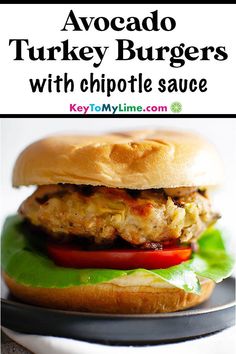 a grilled chicken burger with chipotle sauce