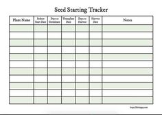 a printable seeding tracker is shown