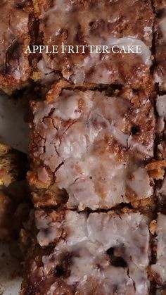 some brownies sitting on top of a white plate