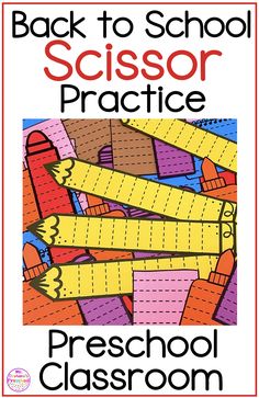 Back to School Scissor Practice Preschool Scissors Activities, Preschool Fine Motor Skills, September Preschool, Back To School Worksheets, Preschool Fine Motor Activities, Back To School Art, School Week, Preschool Fine Motor