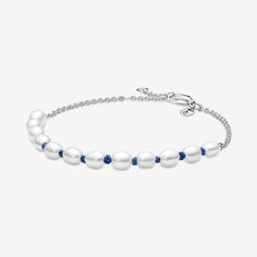 Pandora Freshwater Cultured Pearl Blue Cord Chain Bracelet - Size 7.9 Inches Charm | Sterling Silver | 591689C01-20 Pandora Pearl Bracelet, Pandora Pearl, Digital Wardrobe, Bracelet Pandora, Pandora Bracelets, Freshwater Cultured Pearls, Pandora Bracelet, Pandora Jewelry, Christmas Wishes