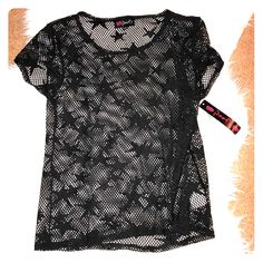 Nwt Star Pattern Black Mesh T-Shirt Size Small Perfect Condition Never Worn Mesh T Shirt, Star Pattern, Black Mesh, Star Patterns, Womens Tops, Tops & Tees, Mesh, Size Small, Stars