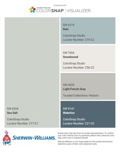 the color scheme for sherylin williams's new paint palette, which is available in