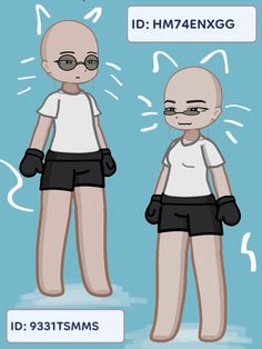 an image of two cartoon characters with glasses on their faces, one wearing black shorts and the