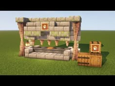 an image of a minecraft fireplace and fire place