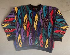 ad eBay - Find many great new & used options and get the best deals for Coogi Sweater Made In Australia XL at the best online prices at eBay! Free shipping for many products! 80s Tops, Coogi Sweater, 80s Shirts, 80s Sweater, Rainbow Sweater, Rainbow Shirt, Thick Sweaters, Checkered Shirt, Pattern Sweater