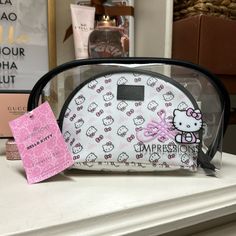 Nwt, Hello Kitty Set Of 2 Cosmetic Bags. Large Clear Cosmetic/ Small White Hello Kitty’ Print . Brand New!! Great For Travels, Gift!! White Cat Design Pouch Bag, Trendy Hello Kitty Pouch Bag, White Hello Kitty Pouch Bag, Cute White Bag With Zipper Pouch, Everyday White Hello Kitty Bag, Cute White Cosmetic Bag With Removable Pouch, Vanity Pink, Hello Kitty Print, White Hello Kitty