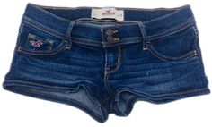 Stretch Denim Short Pants, Blue Stretch Jeans Short Length, Fitted Short Jeans In Medium Wash, Fitted Short Denim Pants, Hollister California, Hollister Shorts, Denim Jean Shorts, Blue Jean Shorts, Blue Jean