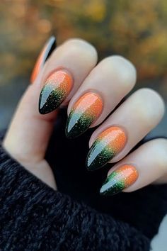 Fun Nail Designs, Halloween Nail Art Ideas, Holloween Nails, Trendy Nail Designs, Halloween Nails Easy, Ombre Acrylic Nails, Stylish Nails Designs, Seasonal Nails, Nails Halloween