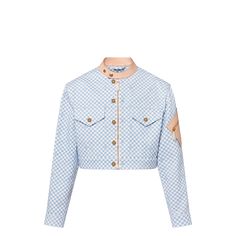 LOUIS VUITTON® - Double Fastening Damier Denim Jacket - Blue Louis Vuitton Jacket Women, Luxurious Outfits, Vuitton Outfit, Louis Vuitton Jacket, Louis Vuitton Outfit, Estilo Denim, Mode Jeans, Aviator Jackets, Leather Denim