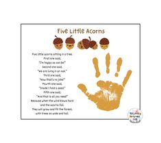 the five little acorns hand print