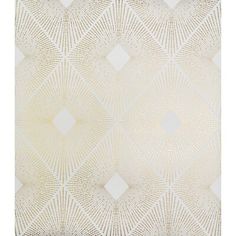 a white and gold wallpaper with an intricate design on it's side,