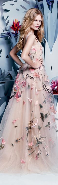 Valentino spring 2015 Anna Ewers, Floral Gown, Armani Prive, Floral Fashion, Elie Saab, A Dress