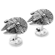 Every Star Wars fan will appreciate the fine details captured in our 3D Millennium Falcon Cufflinks. Look very closely and you might even spot a tiny Chewbacca getting ready to fly in the cockpit. Features a round swivel backing stamped with the Rebel Alliance logo on the reverse side. Experience the Force with our expertly crafted plated base metal cufflinks. They are built to withstand the tests of galactic events, infused with Jedi wisdom, and ready to accompany you on interstellar missions. Officially licensed by Lucasfilm LTD. Alliance Logo, Personalization Mall, Magic Wallet, Bullet Journal Mood Tracker Ideas, Wooden Bow Tie, Star Wars Merchandise, Round Logo, Millennium Falcon, Cufflinks Wedding