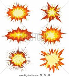 an image of different explosion shapes stock photo - 549782 on white background