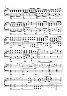 sheet music for the piano with notes