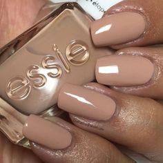 Nude Nail Polish For Dark Skin, Dainty Hands, Dark Skin Nail Polish, Office Nails, Natural Looking Nails, Glitzy Glam, Nude Polish, Pretty Nail Colors, Essie Gel Couture