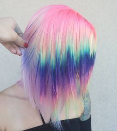 Neon Hair Color, Holographic Hair, Neon Hair, Spooky Tattoos, Hair Creations, Rainbow Bright, Hair Brained