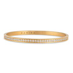 Lara Pave Bracelet Gold Layered Necklaces, Trendy Chokers, Pave Bangle, Brazilian Gold, Hunter Bell, Pave Bracelet, Stainless Steel Bangles, Gold Necklace Layered, Cross Bracelet