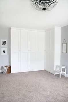 an empty room with the words how to design and install the ikea pax system