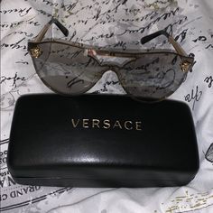 Versace Sunglasses In Mint Condition Comes With Case Versace Accessories, Versace Sunglasses, Colored Sunglasses, Glasses Accessories, Mint Condition, Sunglasses Case, Versace, Mint, Women Accessories