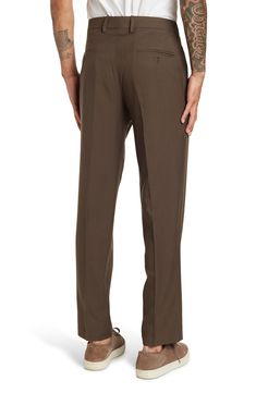 Complete your workwear ensembles with these crisp pants boasting a flexible four-way stretch and a slim fit for a tailored look. 30" inseam; 10" front rise 78% polyester, 22% recycled polyester Machine wash, tumble dry Imported Flat Front 4-way Stretch Dress Pants For Business Casual, Comfort Stretch Straight Dress Pants For Business Casual, Solid Color 4-way Stretch Dress Pants, Stretch Solid Dress Pants With Welt Pockets, 4-way Stretch Dress Pants For Business Casual, Stretch Flat Front Dress Pants With Welt Pockets, Solid Stretch Flat Front Dress Pants, Stretch Solid Dress Pants With Flat Front, Stretch Dress Pants With Flat Front