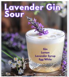 the lavender gin sour recipe is ready to be eaten