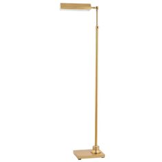 a gold floor lamp with a white background