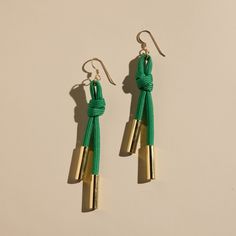 Green Denver Cord Earring - Nickel & Suede Cord Earrings, Paracord Rope, Safety Pin Jewelry, Nickel And Suede, Customizable Jewelry, Rope Jewelry, Sports Jewelry, Rope Cord, Climbing Rope