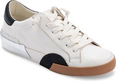 Dolce Vita Zina Sneaker (Women) | Nordstrom Calf Hair, Nordstrom Store, Anniversary Sale, Retro Inspired, Geometric Shapes, Top Sneakers, Womens Sneakers, White And Black, Black Leather