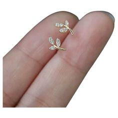 Earing Designs Gold Stud, New Gold Jewellery Designs, Simple Leaf, White Gold Earrings Studs, Stone Colour, Gold Number, Stone Studs, White Gold Earrings, Art Deco Diamond