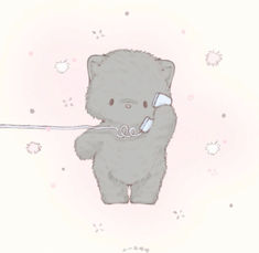 a drawing of a teddy bear brushing it's teeth with an electric toothbrush