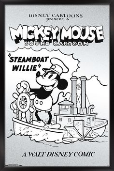 mickey mouse steamboat willie's cartoon poster