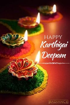 happy kartihigar deepam with candles